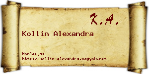 Kollin Alexandra névjegykártya